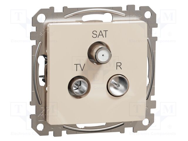 R-TV-SAT socket ending; IP20; plaster embedded,in mounting box