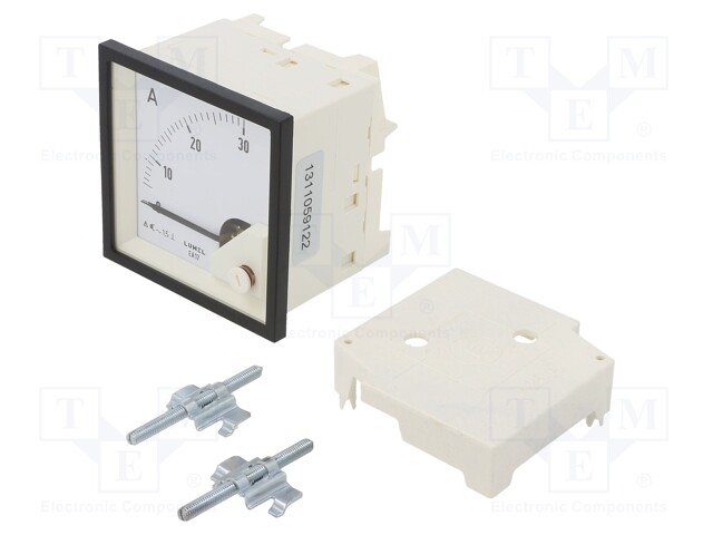 Meter; on panel; analogue; 0÷30A; True RMS; Class: 1,5; 40÷72Hz