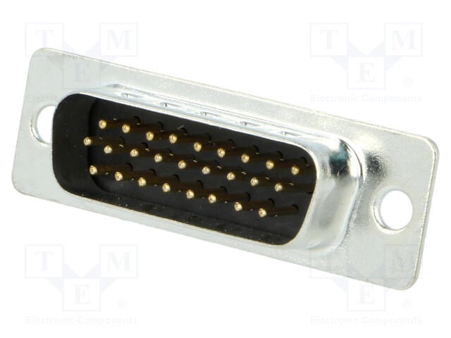D-Sub HD; PIN: 26; plug; male; stamped and formed contacts; black