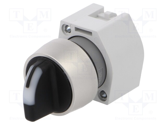 Switch: rotary; Stabl.pos: 2; 22mm; yellow/black; IP65; Pos: 2