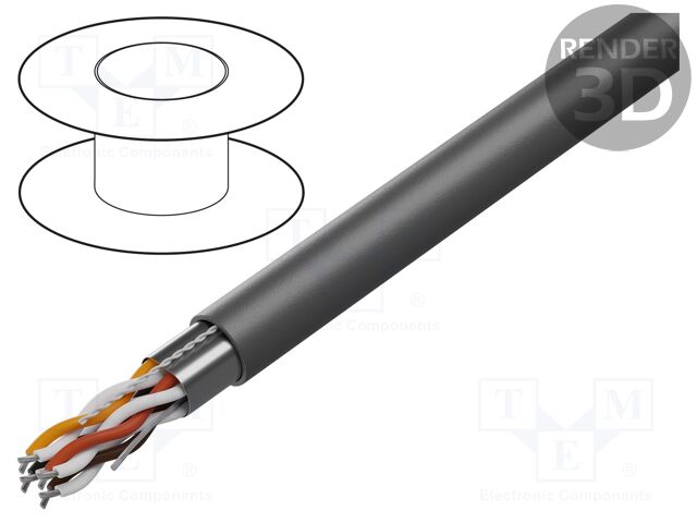 Wire; Alpha Essential C&C; 50x2x24AWG; shielded,Al-PET foil; PVC