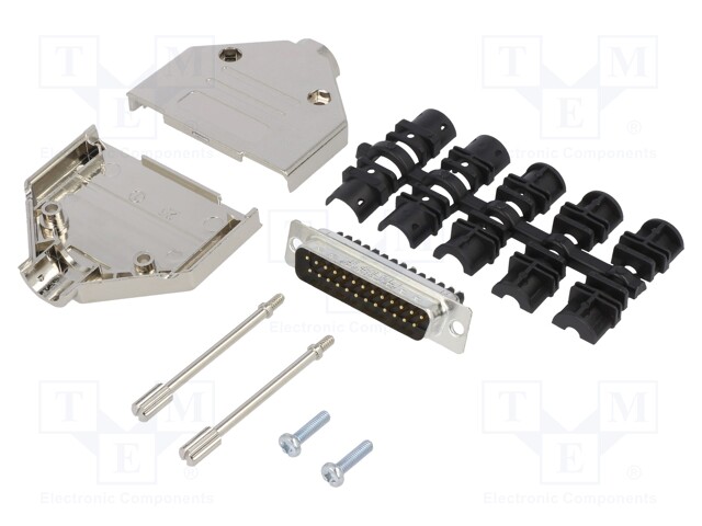 D-Sub; PIN: 25; male; shielded,metalized; straight; screw terminal