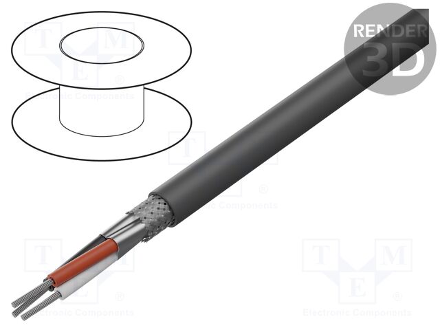 Wire; EcoFlex®; 2x16AWG; MPPE; dark grey; 600V; halogen free; 30.5m