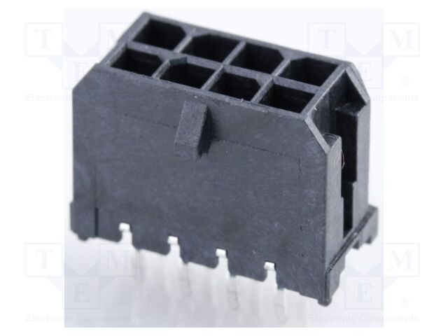 Socket; wire-board; male; Micro-Fit 3.0; 3mm; PIN: 8; THT; 8.5A; 600V