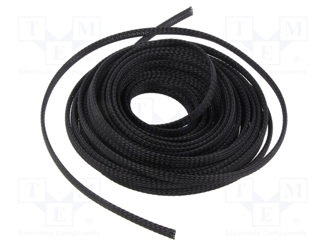Polyester braid; ØBraid : 5÷10mm; polyester; black; L: 10m; reel