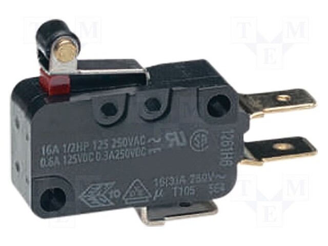 Microswitch SNAP ACTION; with lever (with roller); SPDT; Pos: 2
