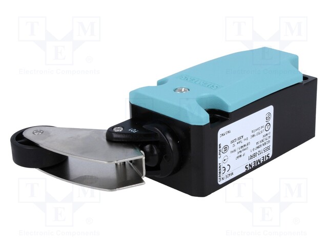 Limit switch; lever R 33mm, plastic roller Ø22mm; NO + NC; 10A