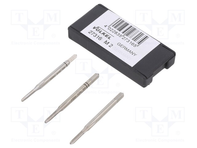 Tap; HSS-G; M2; 0.4; 36mm; Pcs: 3; Conform to: DIN 352; 2,1mm