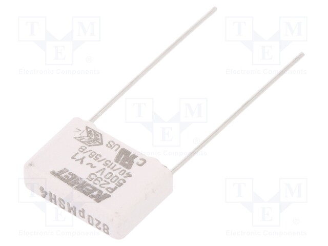 Capacitor: paper; Y1; 820pF; 500VAC; 15mm; ±20%; THT; Series: P295