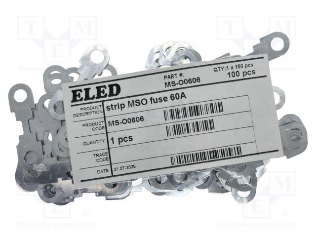 Fuse: fuse; 60A; 32VDC; automotive,strip fuse; 42mm; M6 screw