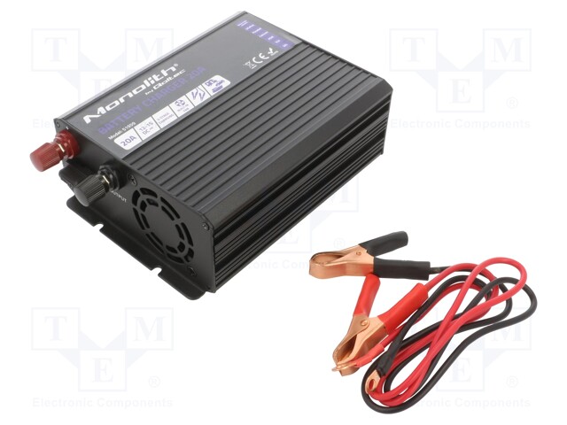 Charger: for rechargeable batteries; 20A; 12÷15VDC; 88%