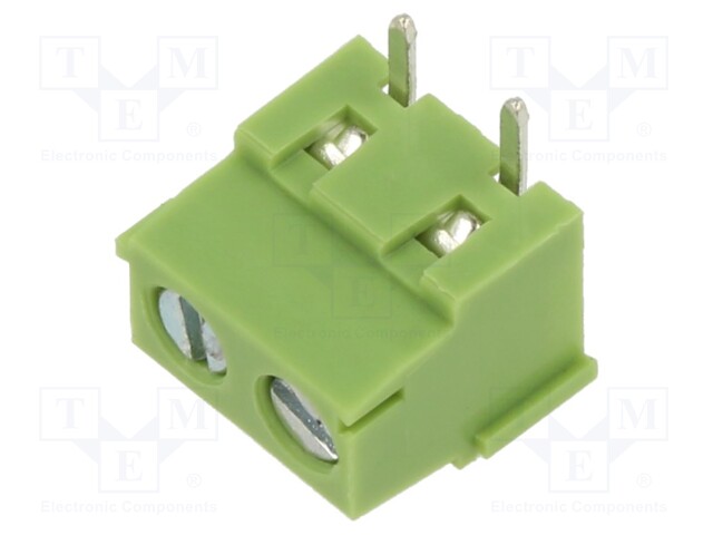 PCB terminal block; straight; 5mm; ways: 2; on PCBs; terminal
