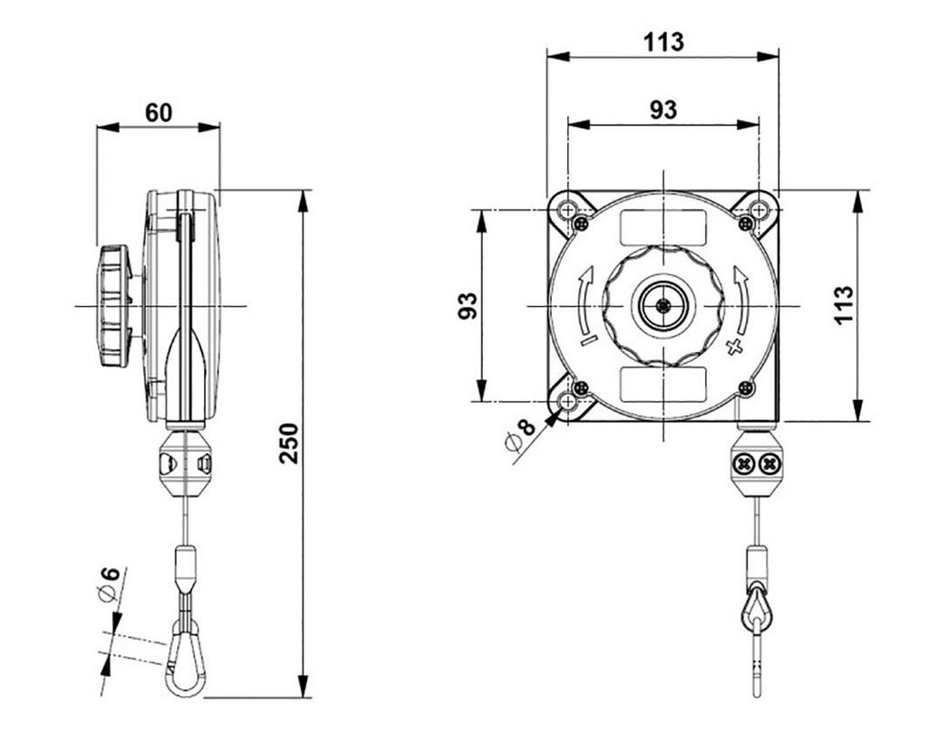Balancer; Flowmatik; 0.4÷1kg; Ørope: 2mm; Rope pitch: 1.6m