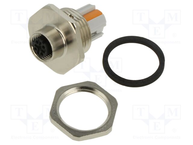 Connector: M12; socket; PIN: 4; female; straight; push-lock