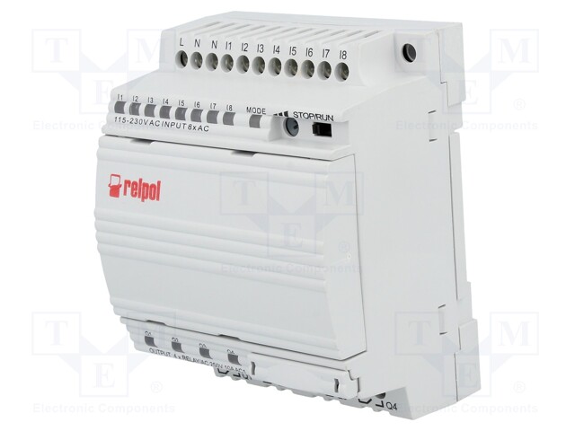 Programmable relay; OUT1: 250VAC/10A; IN: 8; Anal.in: 2; OUT: 4; DIN