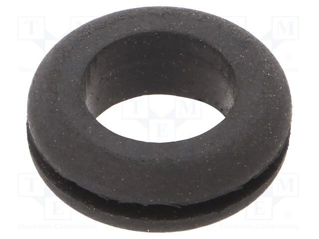 Grommet; Ømount.hole: 7.14mm; Øhole: 4.75mm; rubber; black
