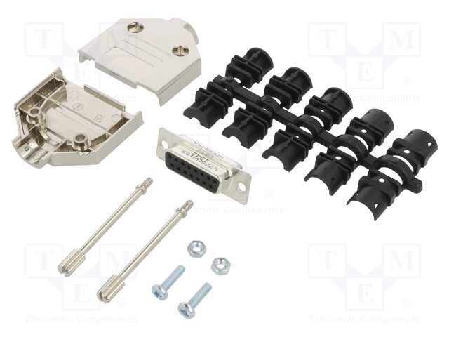 D-Sub; PIN: 15; female; shielded,metalized; straight; soldering