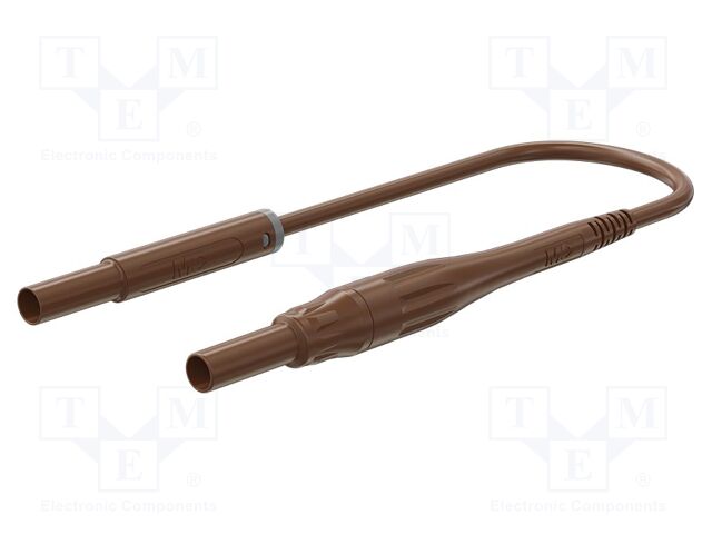 Test lead; 8A; insulated; Urated: 1kV; Len: 1m; brown