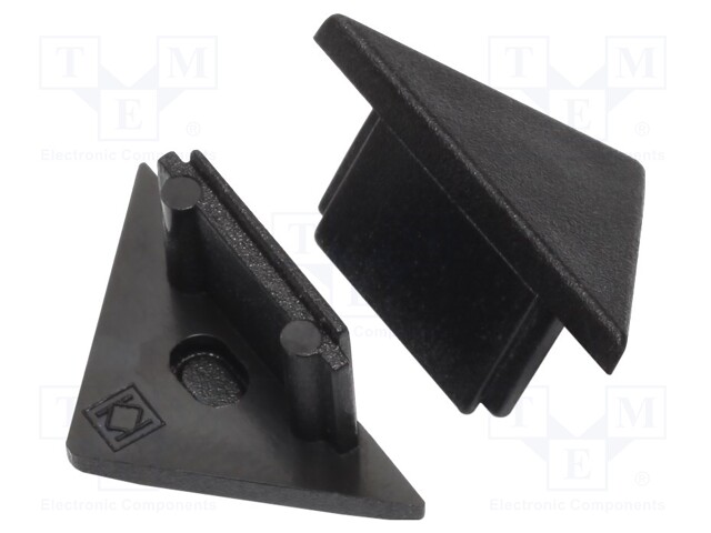Cap for LED profiles; black; ABS; Application: TRIO10