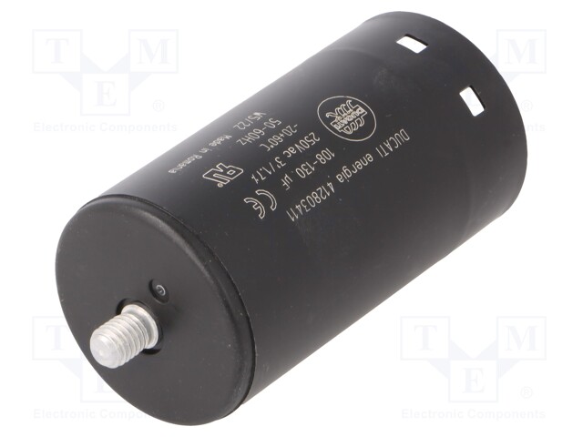 Capacitor: electrolytic; 120uF; Ø45.5x84mm; ±10%; M8 screw; 250VAC