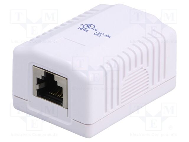 Socket; RJ45; Cat: 6a; shielded,single; Layout: 8p8c; RJ45 socket