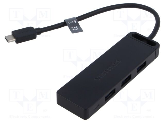 Hub USB; black; Number of ports: 5; 0.15m; Enclos.mat: ABS