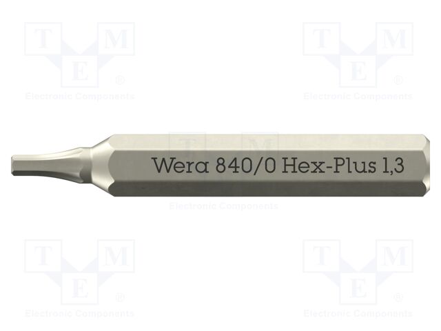 Screwdriver bit; Hex Plus key; HEX 1.3mm; 840/0 Micro
