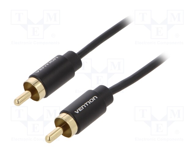 Cable; RCA plug,both sides; 1.5m; Plating: gold-plated; black