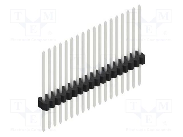Connector: pin strips; pin header; male; PIN: 18; 1.27mm; THT; 1x18