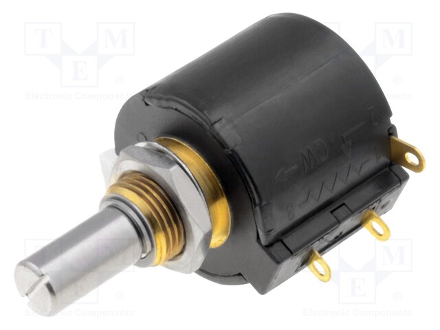 Potentiometer: shaft; multiturn; 5kΩ; 2W; ±10%; 6.35mm; linear; IP50