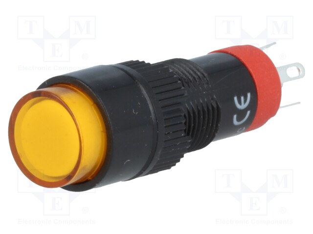 Switch: push-button; Pos: 2; SPDT; 0.5A/250VAC; 1A/24VDC; orange