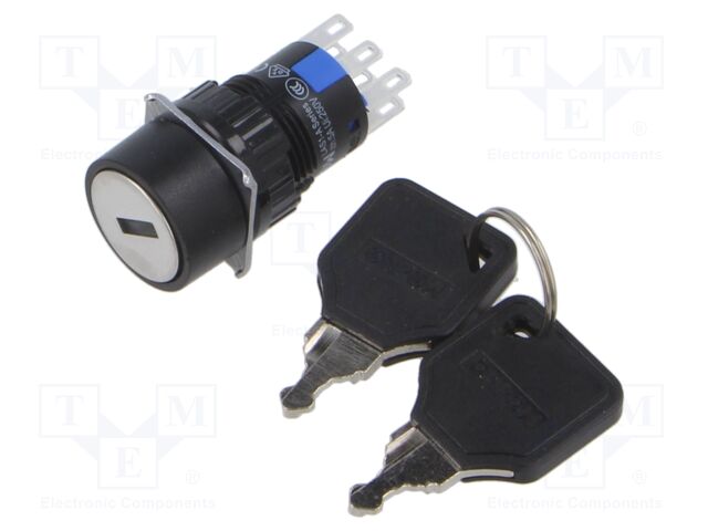 Switch: key switch; Stabl.pos: 1; Switch.method: ON-(ON); Ø16mm