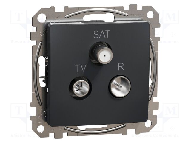 R-TV-SAT socket intermediate; IP20; anthracite; Sedna; 7dB