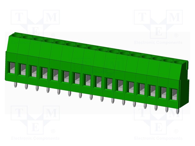 Connector: PCB terminal block; terminal; angled; Plating: tinned