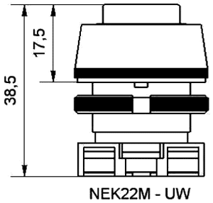 Switch: push-button; Stabl.pos: 1; 22mm; white; IP65; 1000000cycles