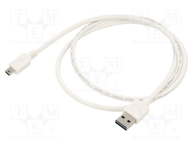 Cable; USB 2.0; USB A plug double sided,USB B mini plug; 1m