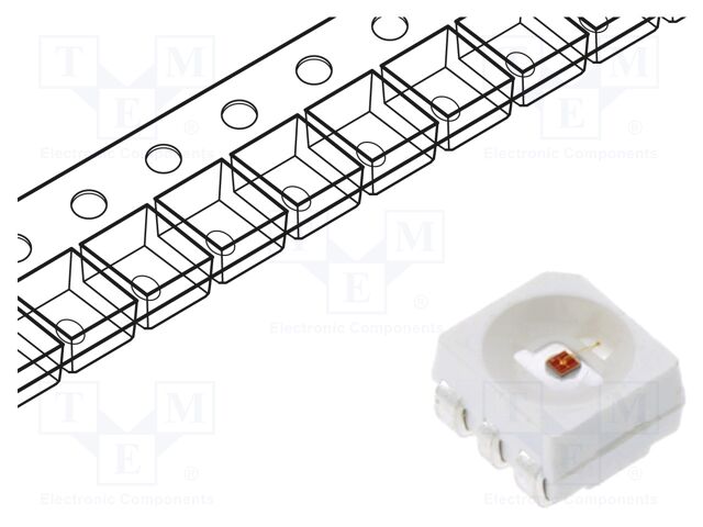 LED; yellow; SMD; 3528,PLCC4; 1800÷2300mcd; 3.5x2.8x1.8mm; 120°