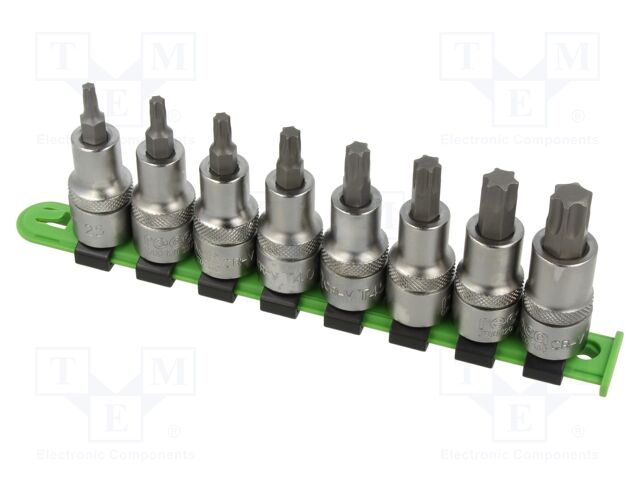 Socket-set; socket spanner,Torx®; Chrom-vanadium steel; 1/2"