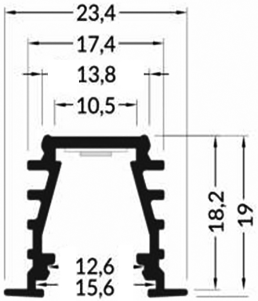 Profiles for LED modules; white; recessed; natural; L: 2m