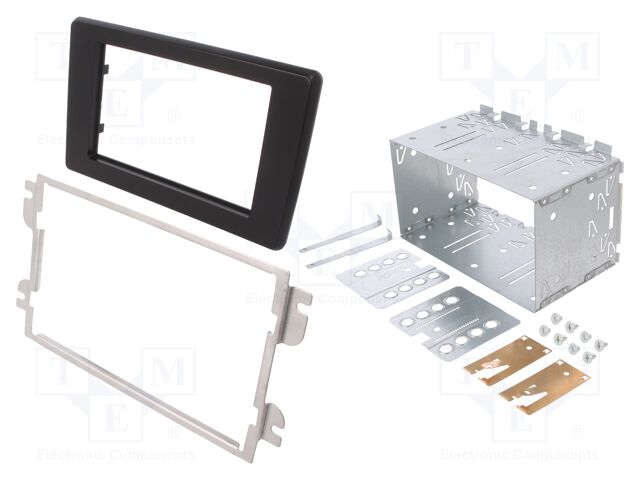 Radio frame; Nissan,Opel,Renault; 2 DIN; black