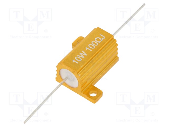 Resistor: wire-wound; with heatsink; 100Ω; 10W; ±5%; 50ppm/°C