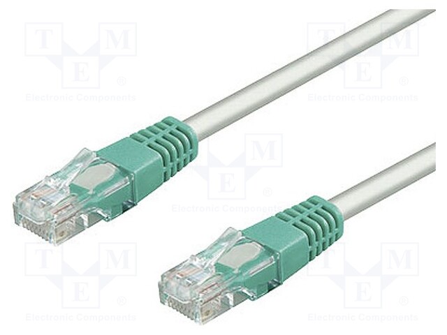 Patch cord; U/UTP; 5e; stranded; CCA; PVC; grey; 0.25m; 28AWG