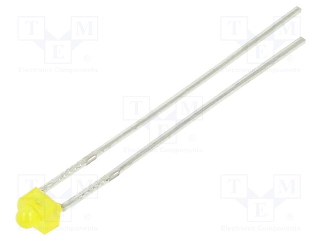 LED; yellow; 1.8mm; 1mcd; 50°; 2VDC