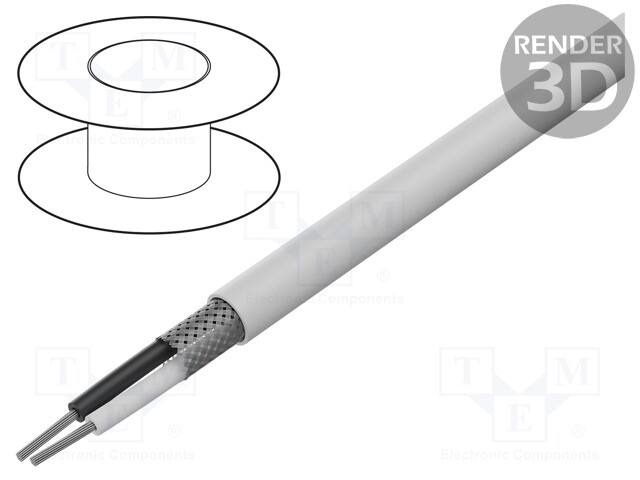 Wire; 2x20AWG; stranded; Cu; TFE; white; -65÷200°C; 600V; CPR: Eca