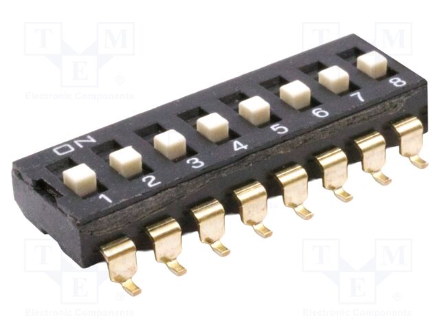 Switch: DIP-SWITCH; Poles number: 8; ON-ON; 0.025A/24VDC; Pos: 2/8