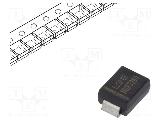 Diode: rectifying; SMD; 600V; 2A; 50ns; Package: reel,tape; SMB