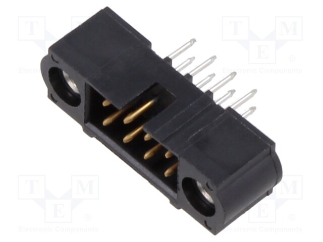 4+4 Pos. Male DIL Vertical Throughboard Conn. Jackscrews
