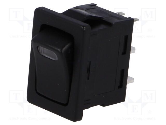 ROCKER; SPST; Pos: 2; OFF-ON; 16A/12VDC; black; LED 12VDC,point