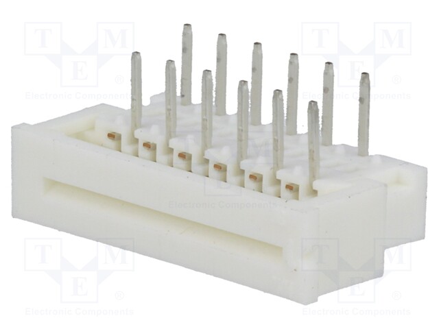 Connector: FFC (FPC); angled 90°; PIN: 12; THT; 200V; 1A; tinned