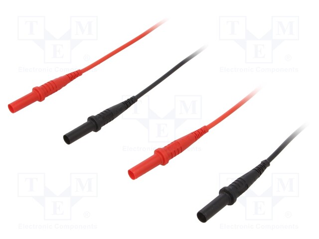Test lead; Urated: 1kV; Inom: 10A; Len: 1.219m; insulated; black,red